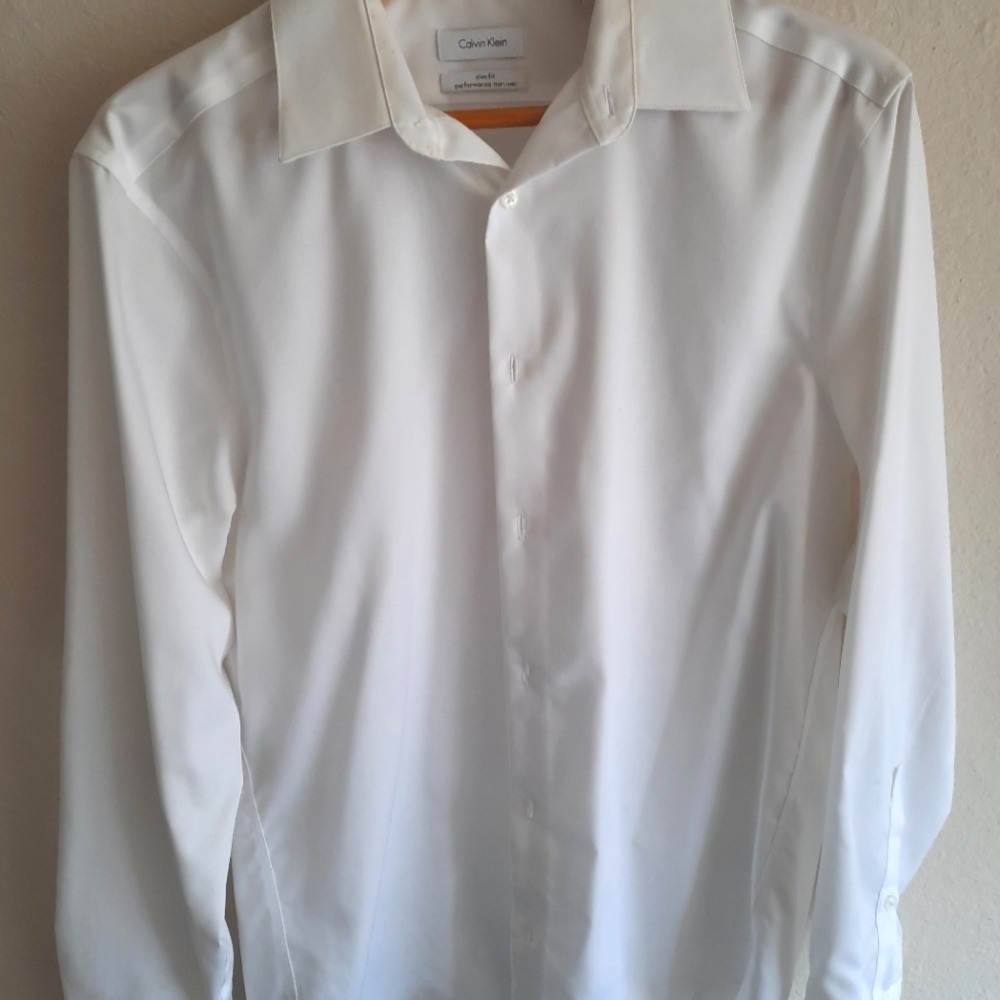 Calvin Klein Steel Men's White Buttoned Up Shirt